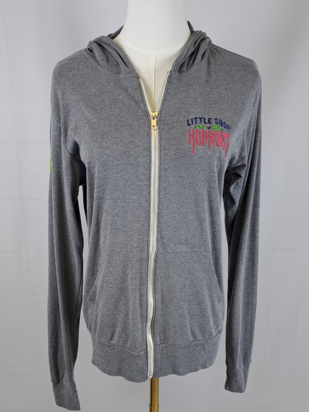 Little Shop of Horrors Musical Broadway Heather Gray Zip Up Hoodie Sweatshirt S